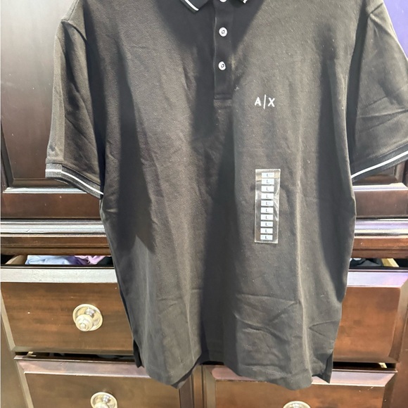Armani Exchange Black Polo Shirt NWT - Picture 1 of 6